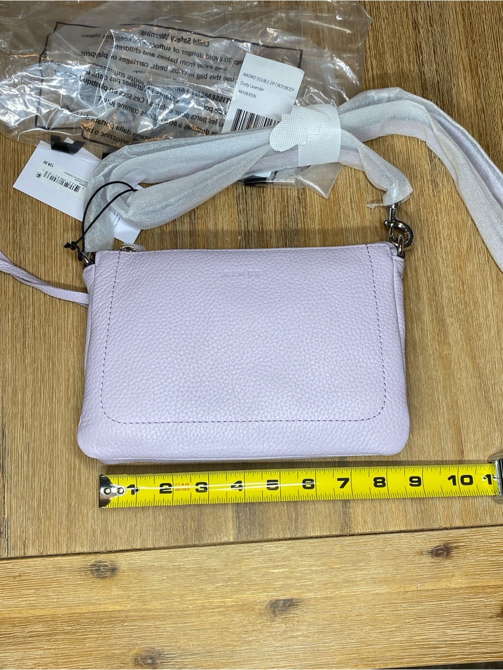 NWT Aimee Kestenberg Lilac Pebbled Leather Crossbody